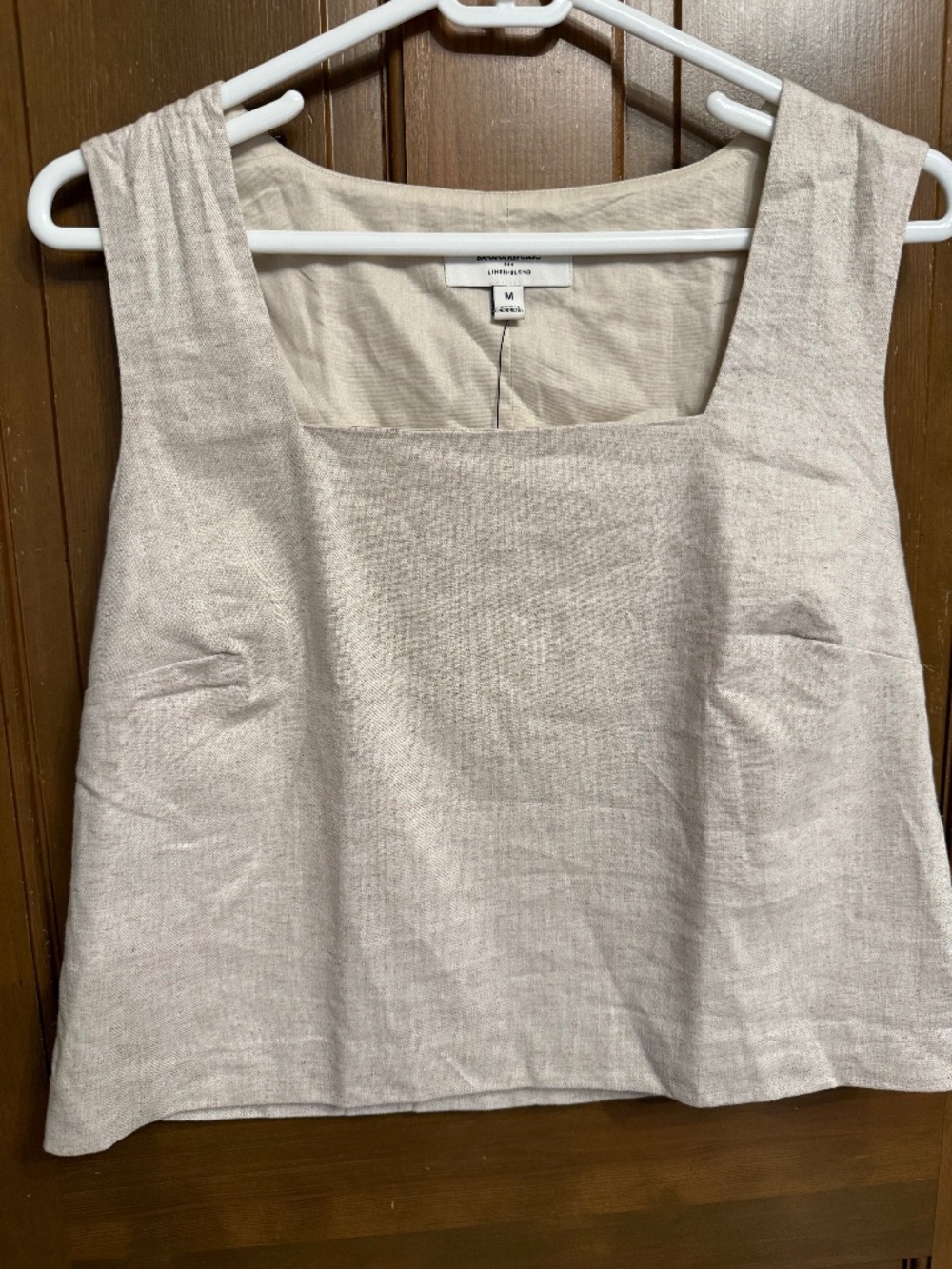 NWT Banana Republic 2025 size M Linen Blend Square Neck Top Lined Minimal Staple